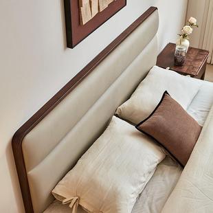 新款轻奢实木床床床克威尔黑胡桃木家具法式米双人伯北美北欧