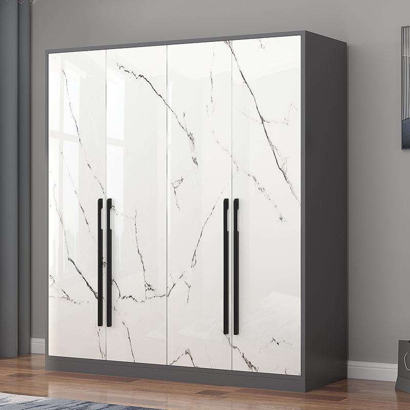 轻奢衣柜家用卧室实木现代简约小户型木质柜子简易三四门储物衣橱