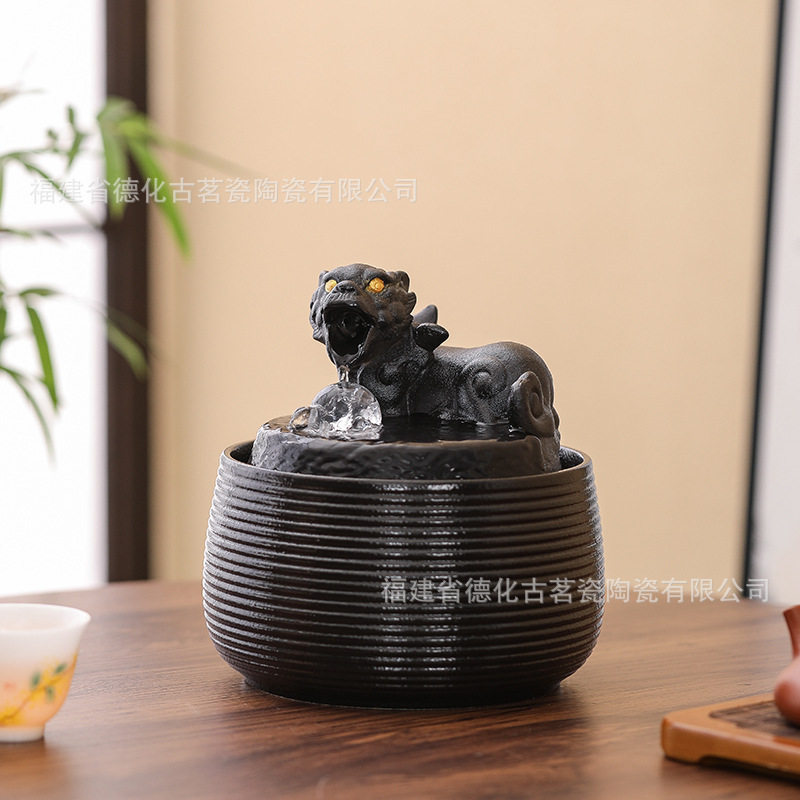 流水摆件循环水喷泉办公桌客厅桌面装饰水晶球风水吉祥物风水摆件
