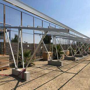 铝合金三角支撑车棚光伏支架系统免焊接快装设计304不锈钢紧固件