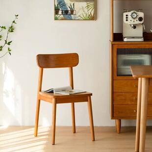 北欧樱桃木格林餐椅餐厅实木靠背书桌椅白橡木日式客厅小户型餐椅