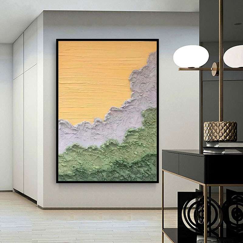 纯手绘砂岩油画抽象艺术入户玄关现代简约装饰画客厅沙发单幅挂画