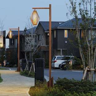 防水庭院灯景区民宿景点装饰灯路灯户外仿竹艺景观灯太阳能高杆灯