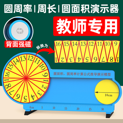 大号圆的面积推导教具教师版磁吸磁性小学数学五六年级圆的周长学具圆周率推导演示器计算公式模型学习器