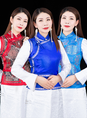 民族特色双层黑色里衬马甲蒙古族新款2022年春款时尚女士马甲包邮