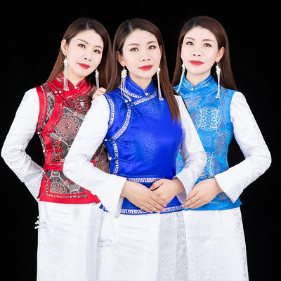 蒙古族新款民族风手工盘扣女士马甲