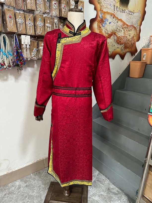 蒙古族服装男蒙古袍长袍传统蒙古服演出表演少数民族风舞蹈服演出