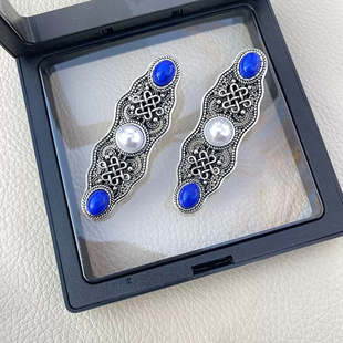 发饰蒙古族元素民族风发饰头饰复古松石原创发夹发卡网红旅拍饰品