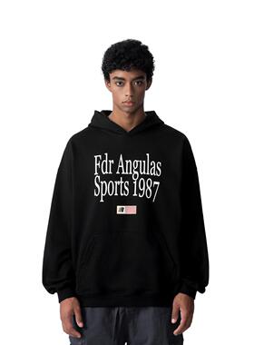 FDR 国潮美式复古字母图案印花连帽卫衣男女秋季潮牌情侣运动上衣