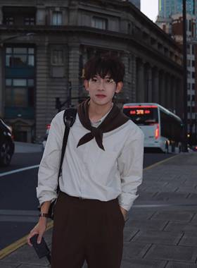 Eli 【巴黎旧刊】新疆棉复古知识份子牛津纺细条纹长袖男士衬衫