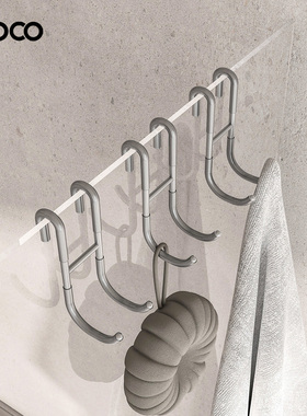 UOCO淋浴房玻璃挂钩挂衣钩无痕免钉免打孔浴室勾不锈钢卫生间钩子