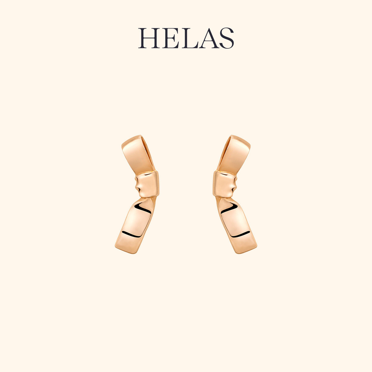 HELAS赫拉9K金玫瑰金耳钉耳环图片