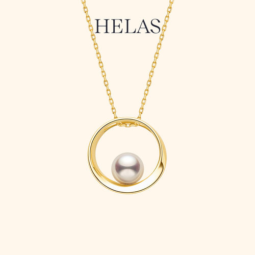 HELAS赫拉Akoya珍珠9K金吊坠项链