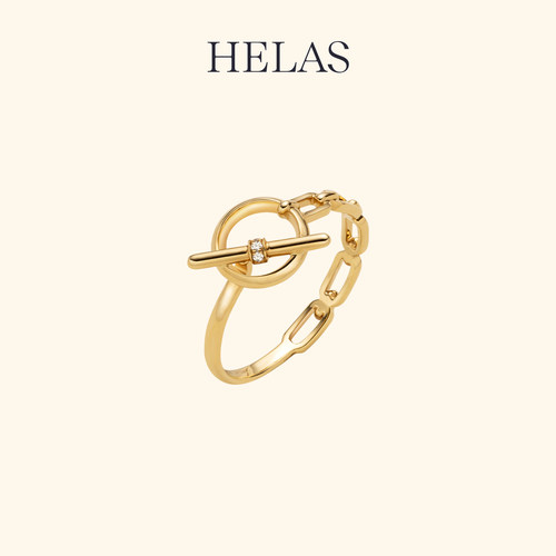 HELAS赫拉平衡扣戒指18K金钻石