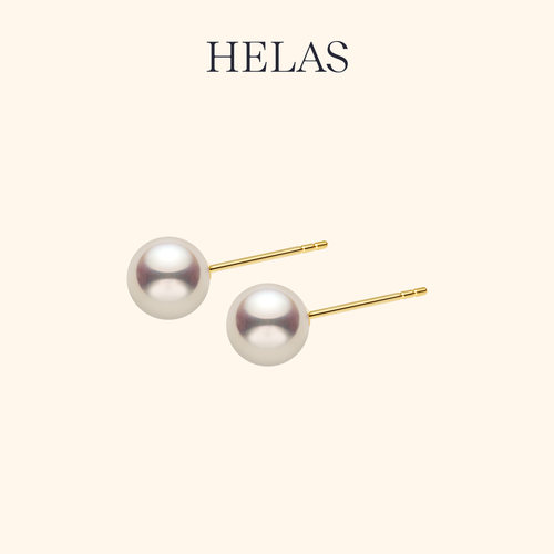 HELAS赫拉高亮海水18K金珍珠耳钉
