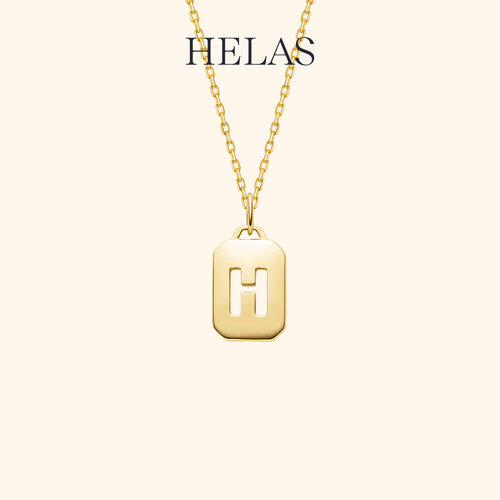 HELAS赫拉14K金素金吊坠项链颈链