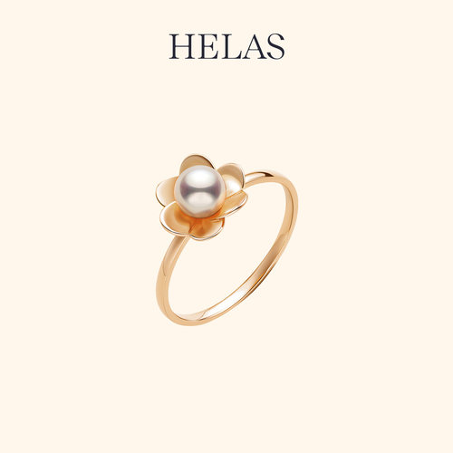 HELAS赫拉有核淡水珍珠9K金戒指