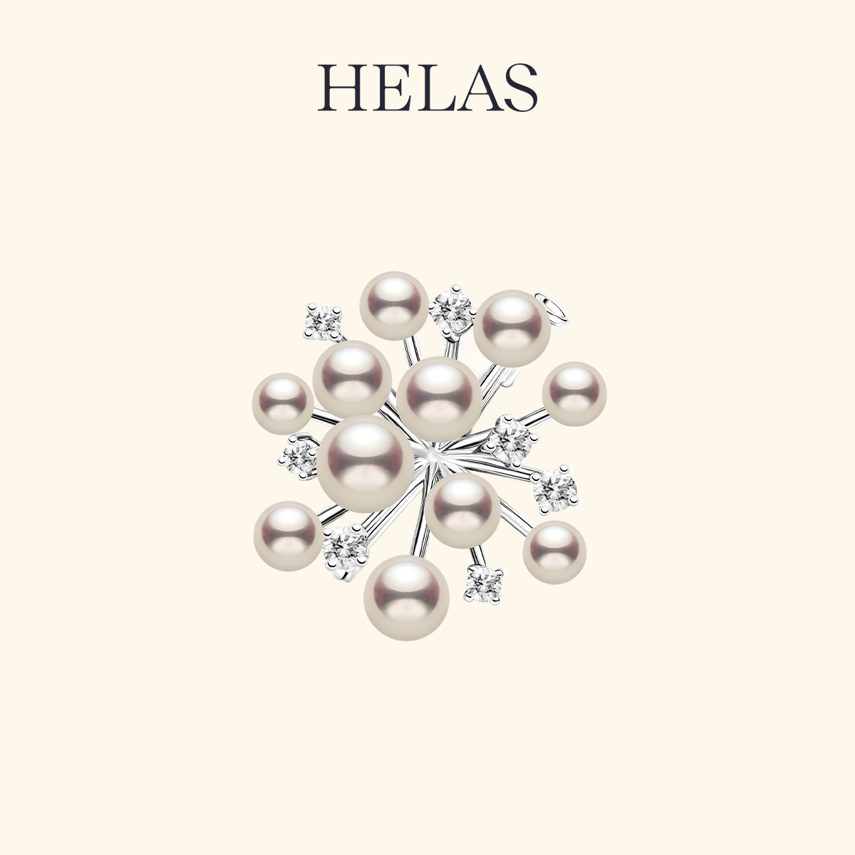 HELAS赫拉淡水珍珠S925银胸针