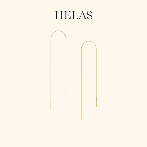 HELAS赫拉18K金素金耳线流苏耳环