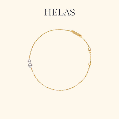 HELAS赫拉双珠海水珍珠手链18K金