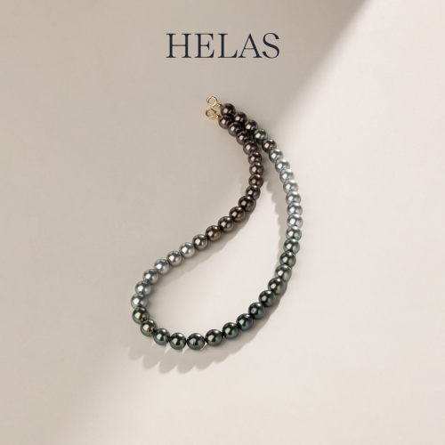 HELAS赫拉大溪地黑珍珠串珠项链