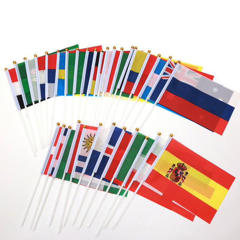 8号7号国外世界手摇旗小彩旗帜全球200国亚洲欧地区桌面手挥教学
