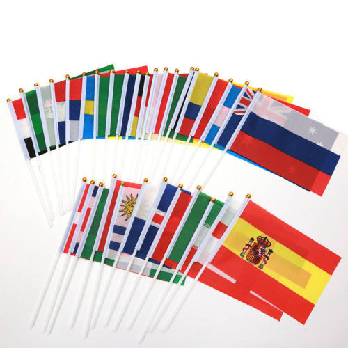 8号7号国外世界手摇旗小彩旗帜全球200国亚洲欧地区桌面手挥教学