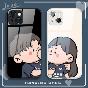 适用苹果17 xr创意xsmax小众8p液态玻璃68 16手机壳15情侣iphone13pro卡通14max男女mini秀恩爱13pro可爱x个性