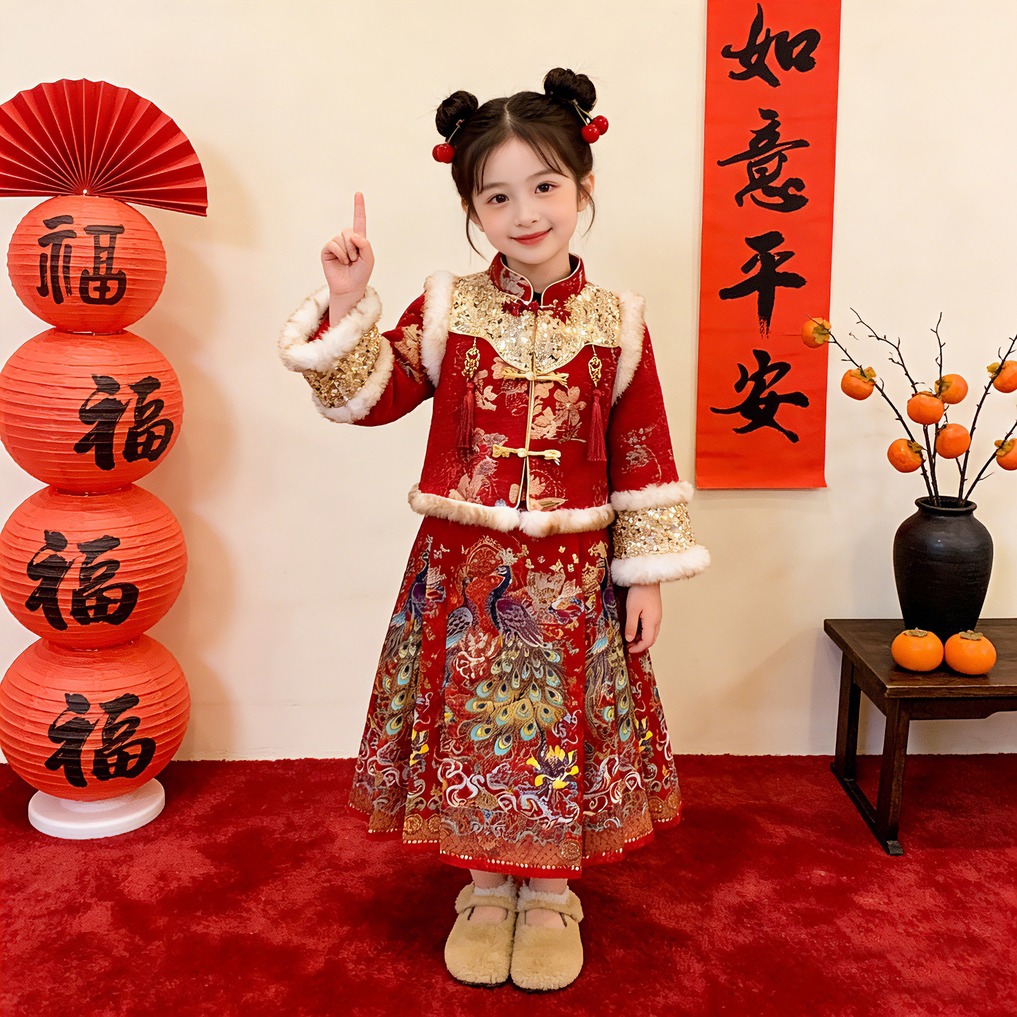 马面裙女童套装秋冬装2025新款冬季加绒拜年服女孩儿国风汉服唐装,童装/婴儿装/亲子装,汉服,淘宝优惠券,粉丝福利购,淘宝优惠卷