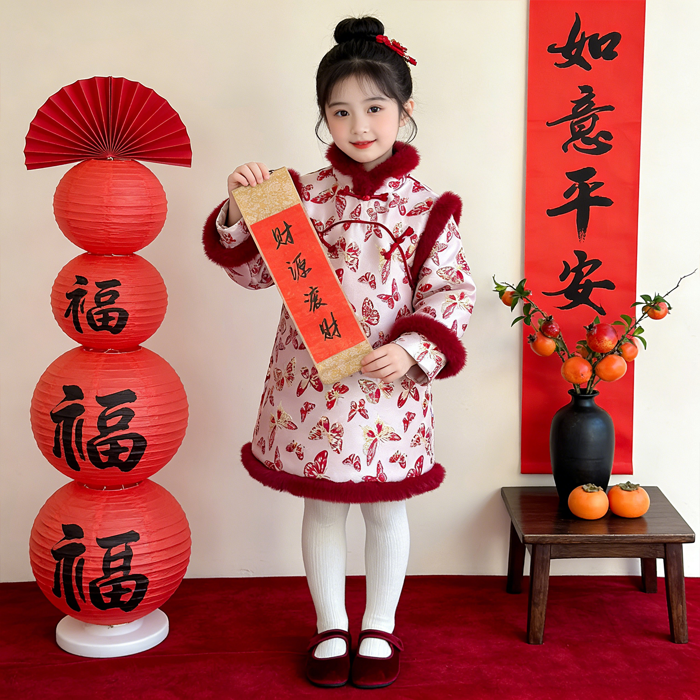 加厚唐装旗袍裙拜年服连衣裙潮