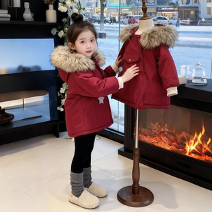 冬季 大毛领可爱魔法尖尖Mat精灵外套帽棉服宝宝外套保暖 韩国童装