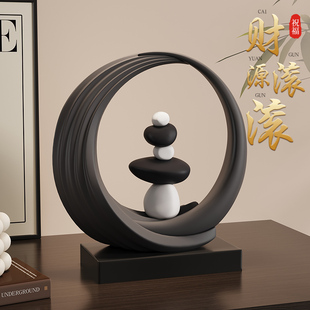 财源滚滚新中式现代简约轻奢高档客厅电视柜酒柜桌面摆件乔迁礼物