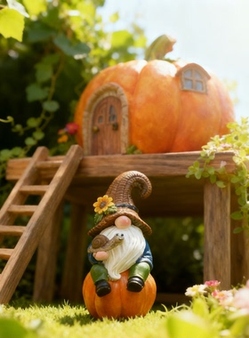 可爱南瓜小精灵庭院桌面摆件