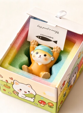 可爱猫咪毛绒桌面挂件摆件礼物