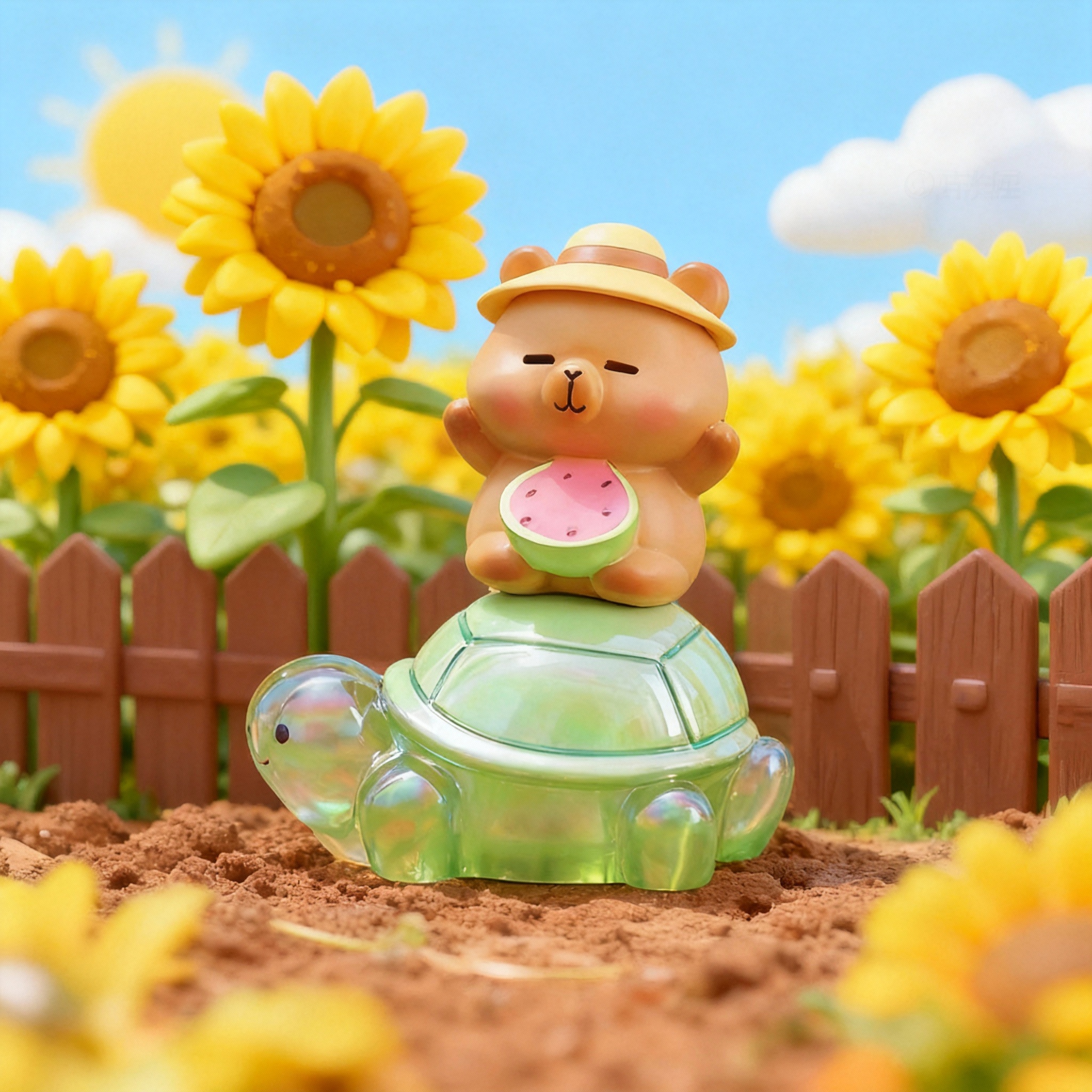 可爱小熊乌龟卡通桌面摆件