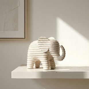 仿石器条纹象侘寂风摆件客厅电视柜酒柜书房小众高级感艺术装饰品