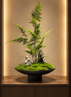 现代山景盆景客厅玄关装饰摆件