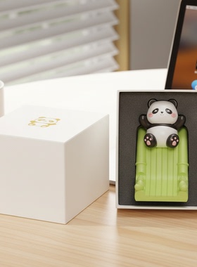 创意可爱熊猫桌面装饰摆件