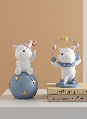 卡通可爱暴力熊摆件高级感小众家用儿童房卧室床头房间布置装饰品