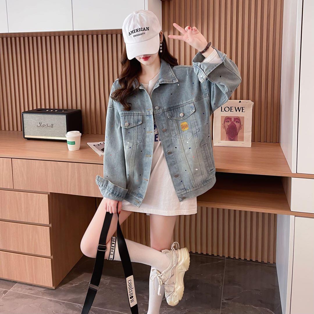 小众设计感牛仔外套女2025新款慵懒风复古春夏季上衣ins蓝色氨纶