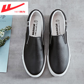 简约一脚蹬懒人防水乐福鞋 男乐福板鞋 皮面休闲运动鞋 回力2026新款