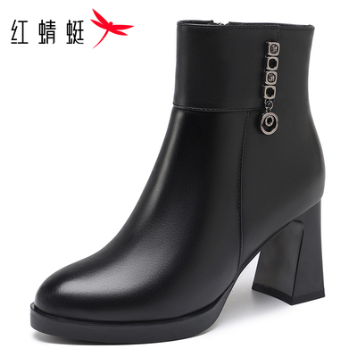 红蜻蜓女鞋2026秋季新款高帮时装