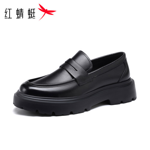 红蜻蜓便士乐福鞋男真皮轻便