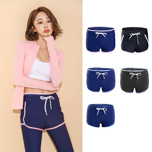 温潜水服女分体四角裤宽松速干泳