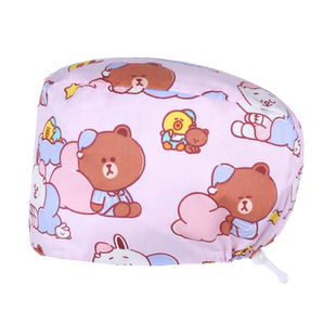 杜蜜岚手术帽纯棉女透气吸汗手术室专用帽医护工作帽护士帽小花帽