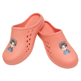 杜蜜岚手术鞋女医院医生护士拖鞋实验室印花防滑透气洁净房包头鞋