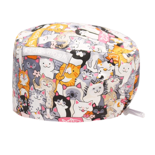 杜蜜岚手术帽护士小花帽女纯棉手术室工作帽男口腔医师帽包头帽子