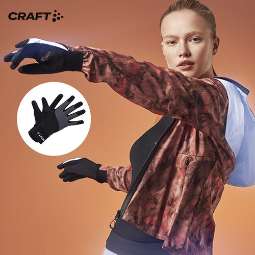 CRAFT反光抓绒跑步保暖手套