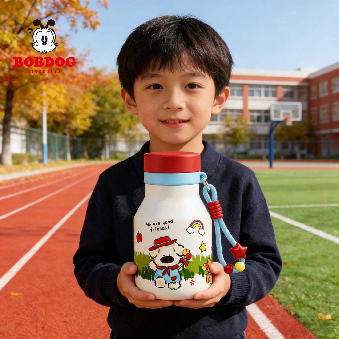 巴布豆儿童水杯男女宝宝可爱卡通吸管奶罐杯迷你创意学生保温水杯