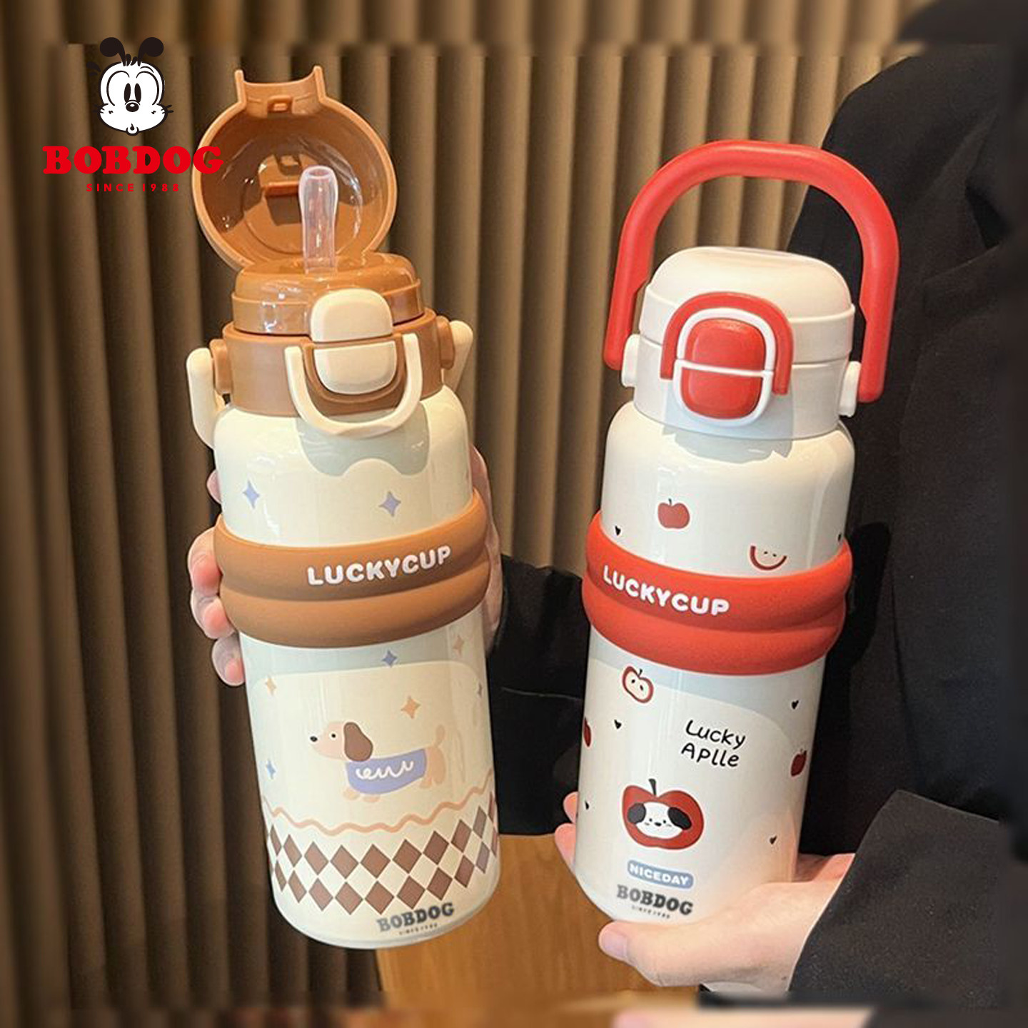 巴布豆大容量保温杯儿童吸管杯男女生高颜值水壶提手便携双饮水杯,婴童用品,儿童水杯,淘宝优惠券,粉丝福利购,淘宝优惠卷